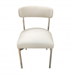 Stone and Leigh Chrome\/White Side Chair