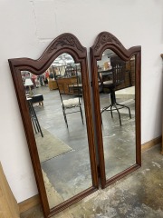 Charming Twin Wood Mirror Set