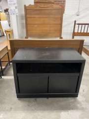 Black Rolling Entertainment Cabinet