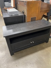 Sleek Modern Black Entertainment Cabinet