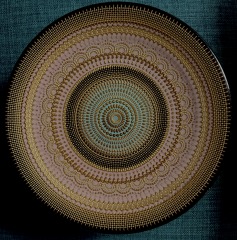 Hand-painted Turkish Glass Pedestal Plate, 3-D \u201cDot Art\u201d