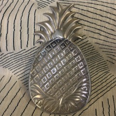 Pineapple Serving Tray, Platter, Dish Cast Aluminum Metal