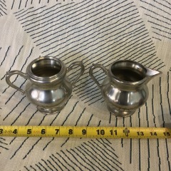 Vintage Royal Holland Pewter Daalderop- Creamer and Sugar Bowl