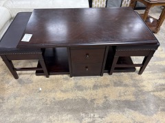 Harlin  Coffee Table w\/Two Benches