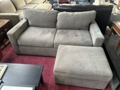 Gray Sofa Bed & Ottoman