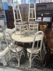 Vintage Bamboo Table & 6 Chairs