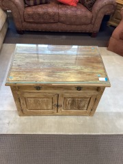 Glass Top Wood Table