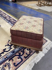 Vintage Floral Tapestry Ottoman