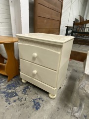 Lil White Nightstand with Drawers