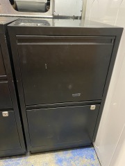 Black 2 Drawer Lockable Filing Cabinet