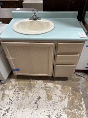 Teal top Bathroom Vanity