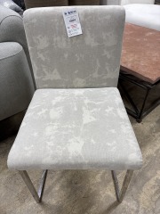 Grey and Chrome Modern accent chair