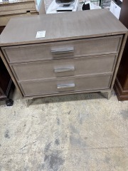 Tamsin Silver Gray Metallic 3-Drawer Chest