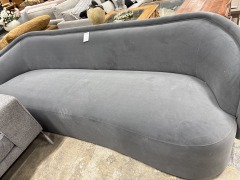 Oversize Dk Grey Modern curved Sofa