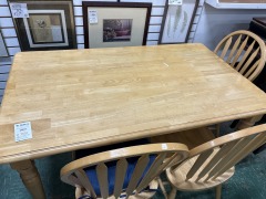 Pine Dining Table w\/3 Chairs & Bench