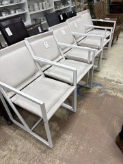WHite and tan Patio chair