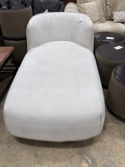 White curved back chaise