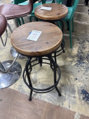 Industrial Wood Seat Stool