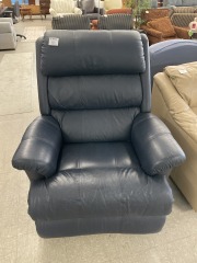 Navy Leather Recliner
