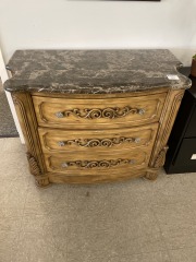 Marbletop Bombe Style Dresser