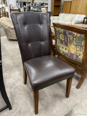 Brown Pleather Dining Chair