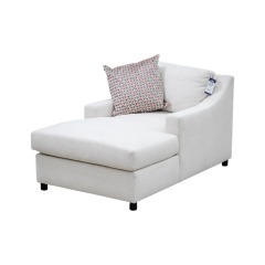 Beige Sloped Arm Chaise Lounge