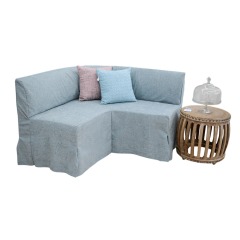 Seafoam Green Skirted Banquette