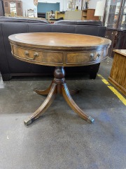 Brandt Embossed Leather Top Parlor Table