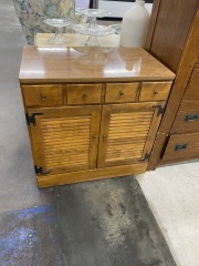 Heirloom Ethan Allen Nutmeg Maple Shutter Front Cabinet