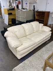 Pale Blush Leather Couch