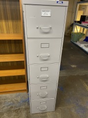 Grey Steelcase Five Drawer Filing Cabinet