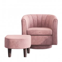 3399 PAL | LINSY Swivel Accent Chair & Ottoman Set