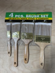 4pc PAINT BRUSH SET WOOD HANDLE (2519AB)