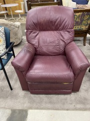 Maroon La-Z-Boy Leather Recliner