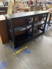 Espresso Finish Farmhouse Entryway Shelf