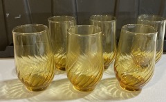 1970's Vintage MCM Libbey Amber Drinking Glasses