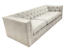 Williams Sonoma Grey Tufted Sofa