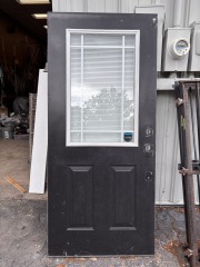 Exterior door with Glass and Blinds 35 3\/4\