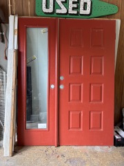 Red French Door Set with Frame 60 1\/2\