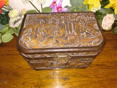 Chinese hand carved Camphor box