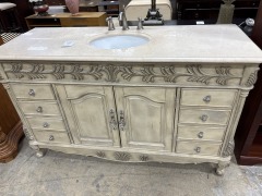Traditional Vanity w\/ Marble Top & Sink