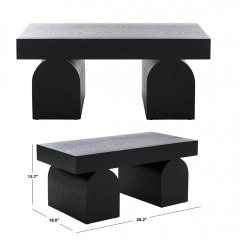 3403 PAL | SAFAVIEH Okashu Black Wood Coffee Table