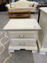 Off White 2 Drawer Nightstand
