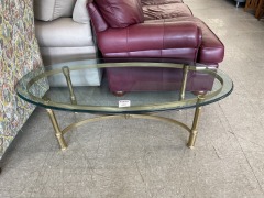 Oval Brass Coffee Table