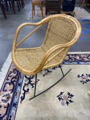 MCM Paul McCobb Style Rattan Rocker