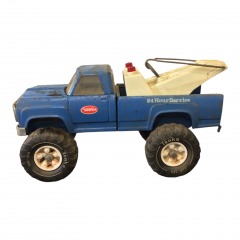 VINTAGE 1970\u2019s TONKA Tow Truck: 24 Hour Wrecker Service Blue