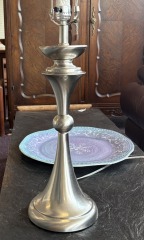Modern brushed silver lamp set of two
