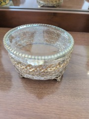 Vtg Ormolu Footed Jewelry Box