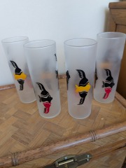 Vtg. Fish Collins Drink Glasses Set of 4