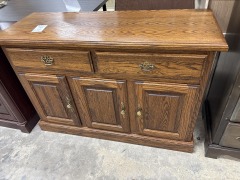 Oak sever with brass handles